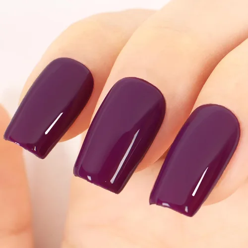 Vista 54 de Esmalte de uñas en gel color púrpura oscuro de medianoche - 15ml de esmalte de uñas en gel Jelly color morado negro, color traslúcido