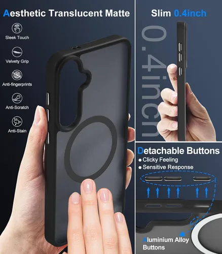 Vista 5 de Funda magnética avanzada para Samsung Galaxy S22 Plus delgada protectora [probada contra caídas de grado militar y compatible con MagSafe] funda