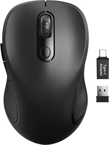 Vista 21 de Trueque - Ratón inalámbrico para laptop, ratón de computadora ergonómico de 2.4GHz con botones de atrás y adelante, 3 niveles de DPI ajustables, 6