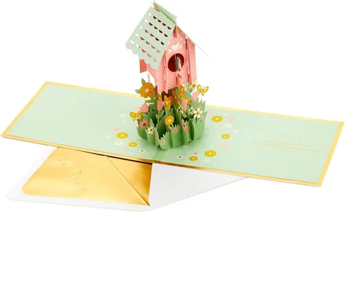 Vista 2 de Hallmark Signature Paper Wonder - Tarjeta desplegable para el día de la madre (Birdhouse) para cumpleaños de mamá, celebrando a mamá