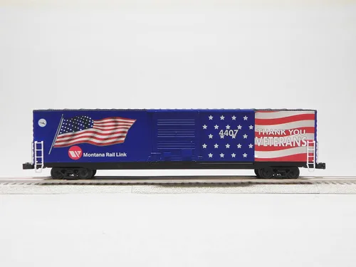 Vista 2 de LIONEL Montana Rail Link Bandera iluminada BOXCAR #4407 O Gauge