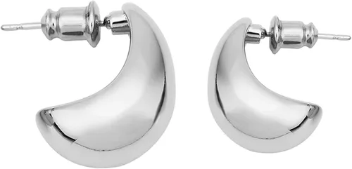 Vista 4 de 14K Gold Plated Chunky Gold Hoop Drop Earrings Small Thick Waterdrop Hoops Post Dome Huggie Earrings Hypoallergenic Trendy Jewelry for Women