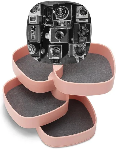 Vista 8 de Caja de joyería retro Cool Camera Collection para mujer, organizador de joyas, organizador de almacenamiento de anillos, organizador