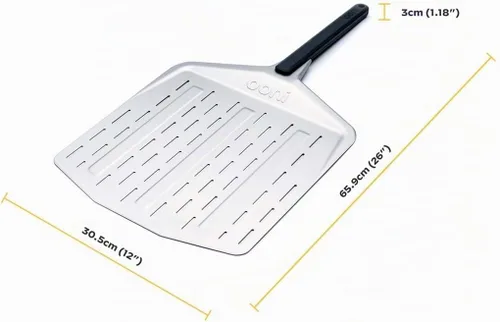 Vista 2 de ooni Pala de Pizza Perforada de 12" – Pala de Pizza de Metal de Aluminio de 12 Pulgadas, Pala Espátula de Pizza, Pala Ligera para Voltear Pizza