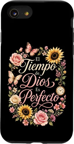 Vista 23 de Fe Cristiana El Tiempo De Dios ES Perfecto Floral Wreath Case for iPhone 16