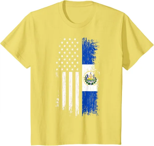 Vista 55 de Camiseta de la bandera de Estados Unidos salvadoreño - Camiseta de El Salvador USA