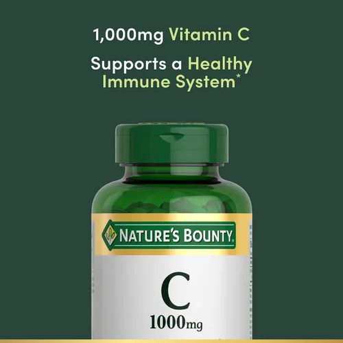 Vista 3 de Nature’s Bounty Vitamina C 1000mg, suplemento de apoyo inmune, poderoso antioxidante, 1 paquete, 100 cápsulas