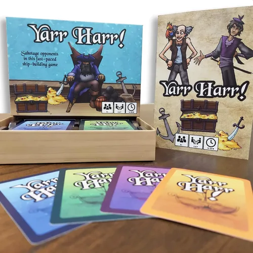 Vista 2 de YARR HARR! by Skill Board Games - Juego de cartas de estrategia ligera, barco pirata para niños y adultos, ideal para noche de juego familiar, 2-6