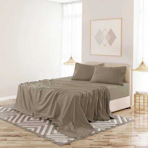 Vista 405 de LUX Décor - Juego de sábanas Twin de microfibra ultrasuave de 3 piezas con sábana encimera, sábana bajera de 16 pulgadas de profundidad y funda