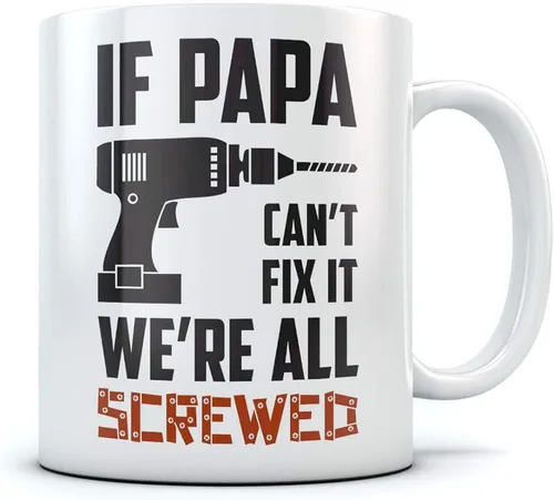 Vista 7 de Tstars Taza de cerámica para papá de parte de la hija, hijo, día del padre, tazas de café divertidas para papás, 15 onzas, color blanco