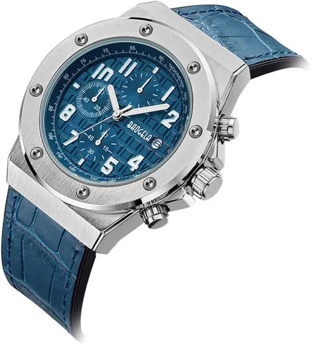 Vista 2 de Baogela - Reloj de pulsera para hombre, correa de piel, cronógrafo, cuarzo, impermeable, para hombre