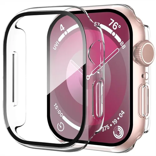 Vista 7 de Smiling Paquete de 2 fundas compatibles con Apple Watch Serie 3/Serie 2 de 1.49 pulgadas, protector de pantalla vidrio templado, carcasa rígida