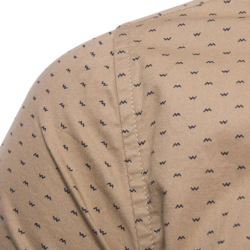 Vista 3 de MUSE FATH Camisa de vestir estampada para hombre, de algodón, casual, de manga corta, ajuste regular