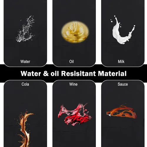 Vista 4 de Tucnoeu Delantal de zapatero unisex con 2 bolsillos, delantal ajustable resistente al agua y al aceite, delantal artístico para el trabajo
