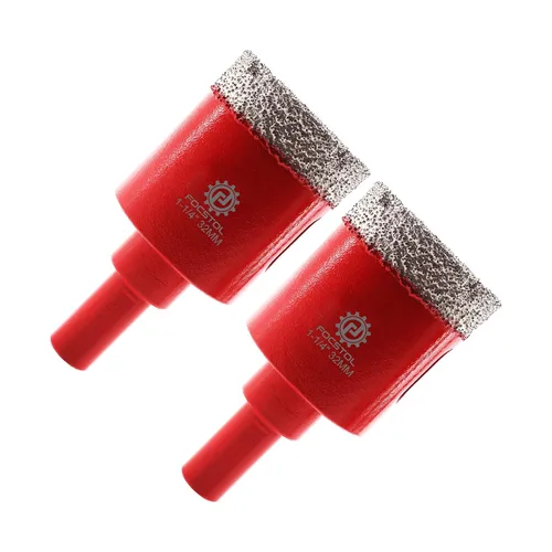 Vista 10 de FOCSTOL Broca de núcleo de diamante, 2 piezas de sierra de diamante de 1-1/2 pulgadas (1.496 in) con vástago triangular para azulejos de porcelana