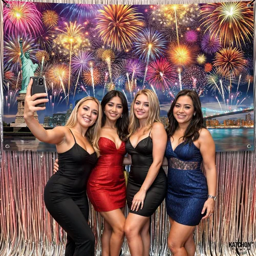 Vista 4 de KatchOn, Cartel XtraLarge de feliz año nuevo – 72 x 44 pulgadas Fondo de fuegos artificiales de Año Nuevo 2026 Decoraciones de Año Nuevo 2026
