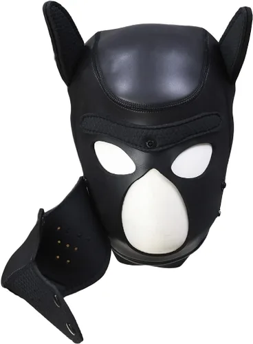 Vista 5 de Neoprene Dog Puppy Hood Mask with Detachable Muzzle Full Face Animal Head Mask for Halloween