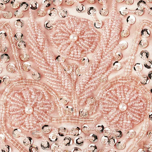 Vista 5 de Bolso de mano de noche con cuentas vintage para mujer, diseño vintage, con lentejuelas, con asa superior, para fiesta, boda, monedero, Oro