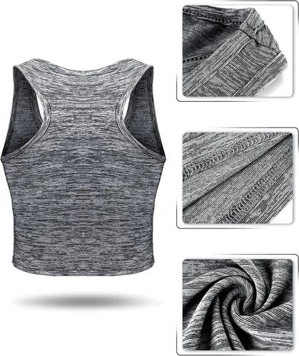 Vista 4 de Boao 4 camisetas básicas sin mangas de espalda cruzada para mujer