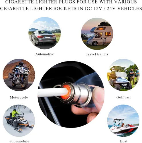 Vista 5 de Encendedor de Coche Yourkar, Enchufe de Encendedor de Cigarrillos DC 12V para Auto, Encendedor de Cigarrillos con Cable para la mayoría de Coches, 1