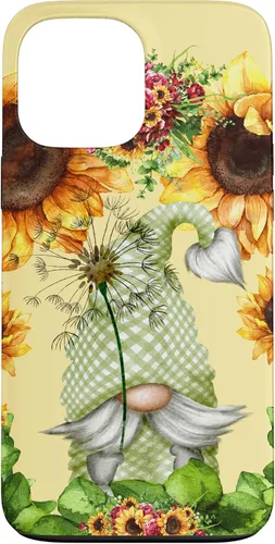 Vista 24 de Floral Sunflower Motif for Dandelion Lovers and Summer Gnome Case for iPhone 17