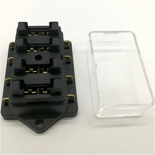 Vista 6 de 12V/24V 4 vías 5 vías auto hoja caja de fusibles titular circuito estándar ATO + fusible de hoja libre (color : soporte de fusible ATO 4 vías)
