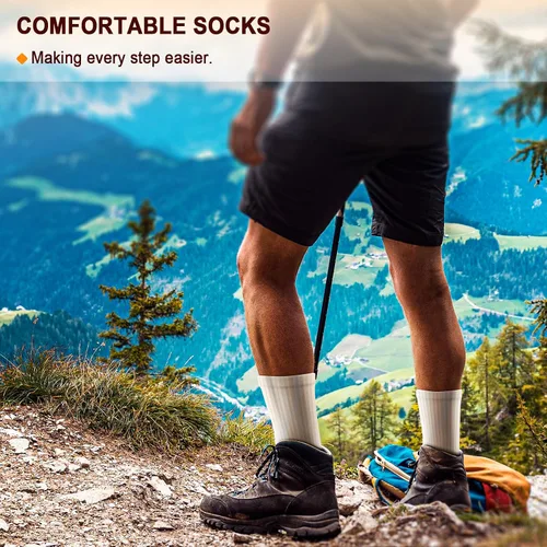 Vista 7 de BULLIANT Calcetines deportivos para hombre, calcetines deportivos de compresión acolchados para hombres, para correr al aire libre, senderismo, arco