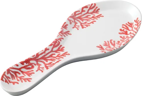 Vista 12 de UP ware Ikat Palm - Soporte para cuchara de melamina para estufa, encimera de cocina y mesa de comedor, 9.625 pulgadas, color verde Palma Ikat
