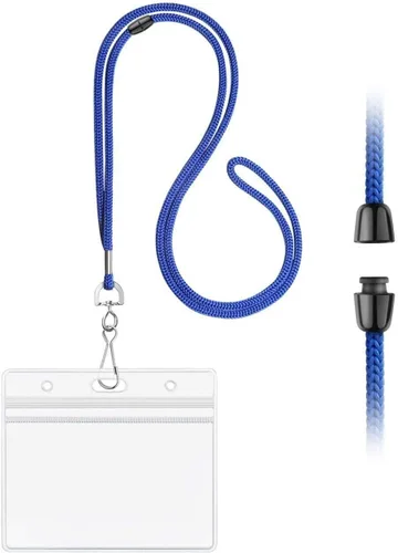 Vista 23 de Paquete de 100 cordones para tarjetas de identificación con soporte Breakaway Negro