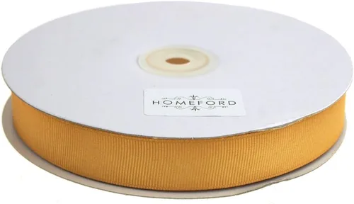Vista 69 de Homeford Cinta de grogrén macizo, 50 yardas (1-1/2 pulgadas, oro antiguo)