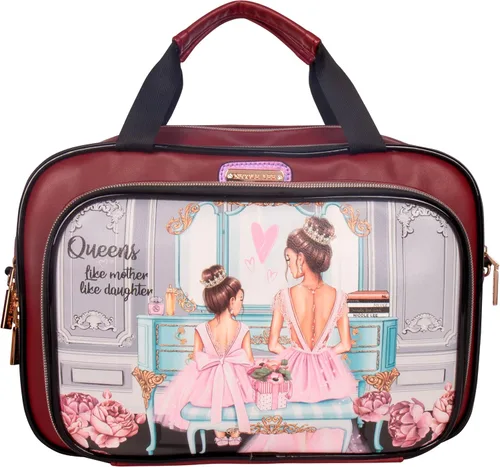 Vista 12 de Nicole Lee Bolsa de maquillaje cosmética para mujer, bolsa de viaje con 5 compartimentos (todas las emociones)