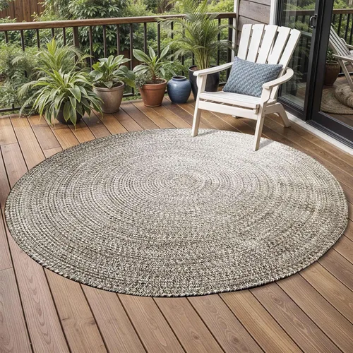 Vista 55 de BNM - Alfombra ovalada bohemia para interiores y exteriores con patrón trenzado sólido, perfecta para patio trasero, patio, oficina, sala de estar