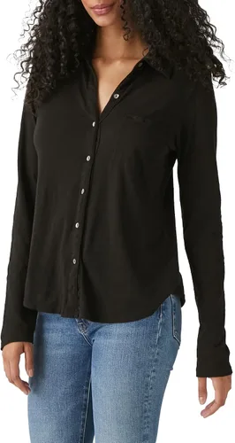 Vista 2 de Michael Stars Ayla - Camiseta con botones para mujer, manga larga, ajuste relajado