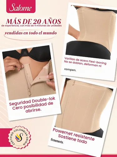Vista 4 de Salome Colombian Waist Cincher Fajas Colombianas Moldeadoras Underbust Corset Waist Trainer for Women Faja Corset Beige 315-1