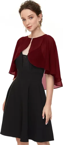 Vista 2 de Chales de gasa suave para cubrir el vestido de noche de boda para mujer