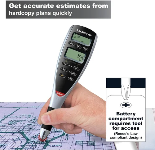 Vista 3 de Calculated Industries Scale Master Pro Medidor Digital de Planos de 7.3 Pulgadas (6025) 72 básculas imperiales y métricas integradas de EE. UU., 6