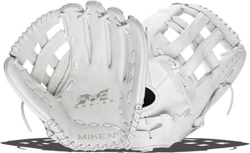 Vista 19 de Miken Pro Series - Guantes de sóftbol de lanzamiento lento, 13 pulgadas, blanco/rojo