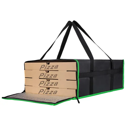 Vista 51 de Bodaon Bolsa de entrega de pizza aislada, 20" x 20" x 8" bolsas calentadoras de pizza para mantener caliente, bolsa aislada para entrega de Negro