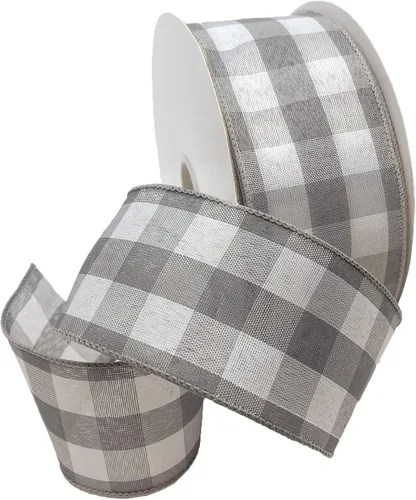 Vista 4 de Morex Ribbon Cinta de tafetán Cambridge con cable, 1.5 pulgadas por 10 yardas, gris, 7398.40/10-631