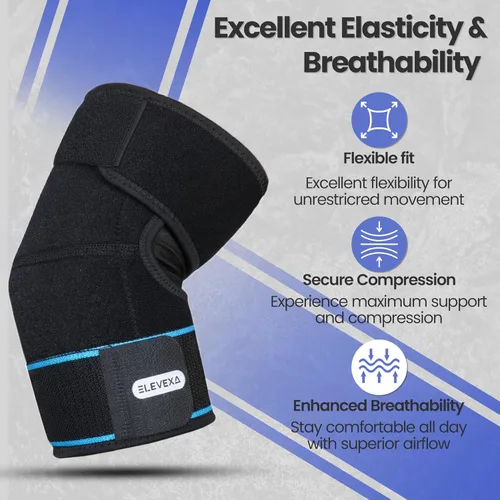 Vista 5 de Codera ajustable Manga de compresión de codo de doble correa para tendinitis, esguinces y distensiones Brazo/codo de tenis para hombres