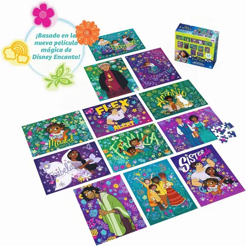 Vista 3 de Spin Master Games, Rompecabezas de Disney, Encanto - Paquete de 12, 48 piezas, rompecabezas para niños, juguetes de Disney, a partir de 4 años