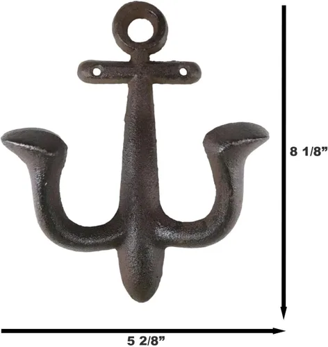 Vista 2 de Ebros Gift Anclaje de hierro fundido de 8.25 pulgadas de alto, clásico, rústico, vintage, marítimo, marinero, náutico, océano, barco, anclaje, 2