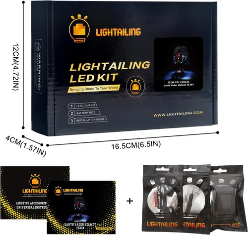 Vista 6 de LIGHTAILING Juego de luces para casco Darth Vader modelo de bloques de construcción - Kit de luces LED compatible con Lego 75304 - No incluye