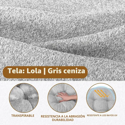 Vista 2 de Cojín de una pieza con respaldo alto para silla mecedora Gris ceniza