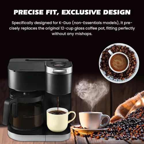 Vista 6 de 12 tazas de repuesto para cafetera de vidrio Keuri-g K-Du o (no modelo Essential), jarra de repuesto para cafetera de 12 tazas, cómodo mango