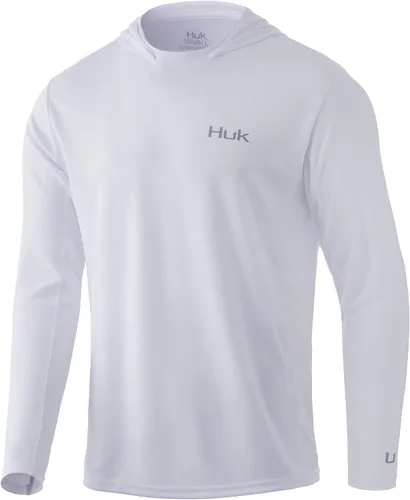 Vista 7 de HUK - Sudadera con capucha Icon X para hombre Camisa de pesca con protección solar UPF +50 Negro - Nuevo Logo