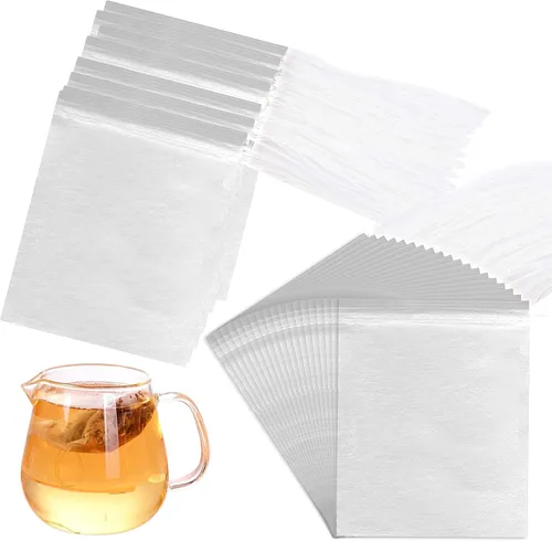 Vista 9 de Numola 100 bolsas de té desechables para té de hojas sueltas, bolsas de té vacías de material natural, bolsa infusora de té, bolsitas infusoras