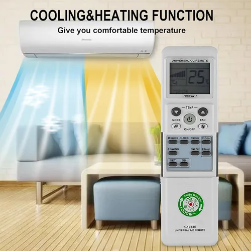 Vista 3 de K-1038E Control remoto universal de aire acondicionado para LG, Midea, Fujitsu, Panasonic, Samsung Air Condition, 1000 en 1 controlador de A/C