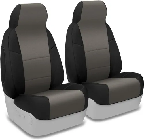 Vista 12 de Coverking Funda de asiento de cubo manual 50/50 de ajuste personalizado para modelos seleccionados de Nissan Frontier - Neosupreme Solid (negro)