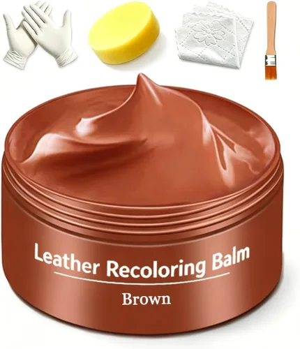 Vista 13 de Leather Recoloring Dye Balm, Leather & Vinyl Color Restorer Conditioner – Repairs Faded & Scratched Leather